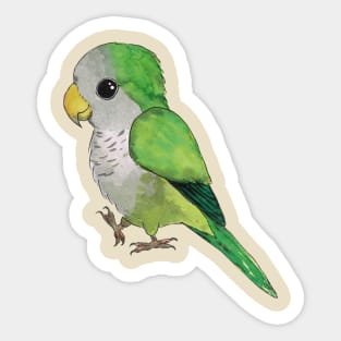 Very cute green parrot Sticker